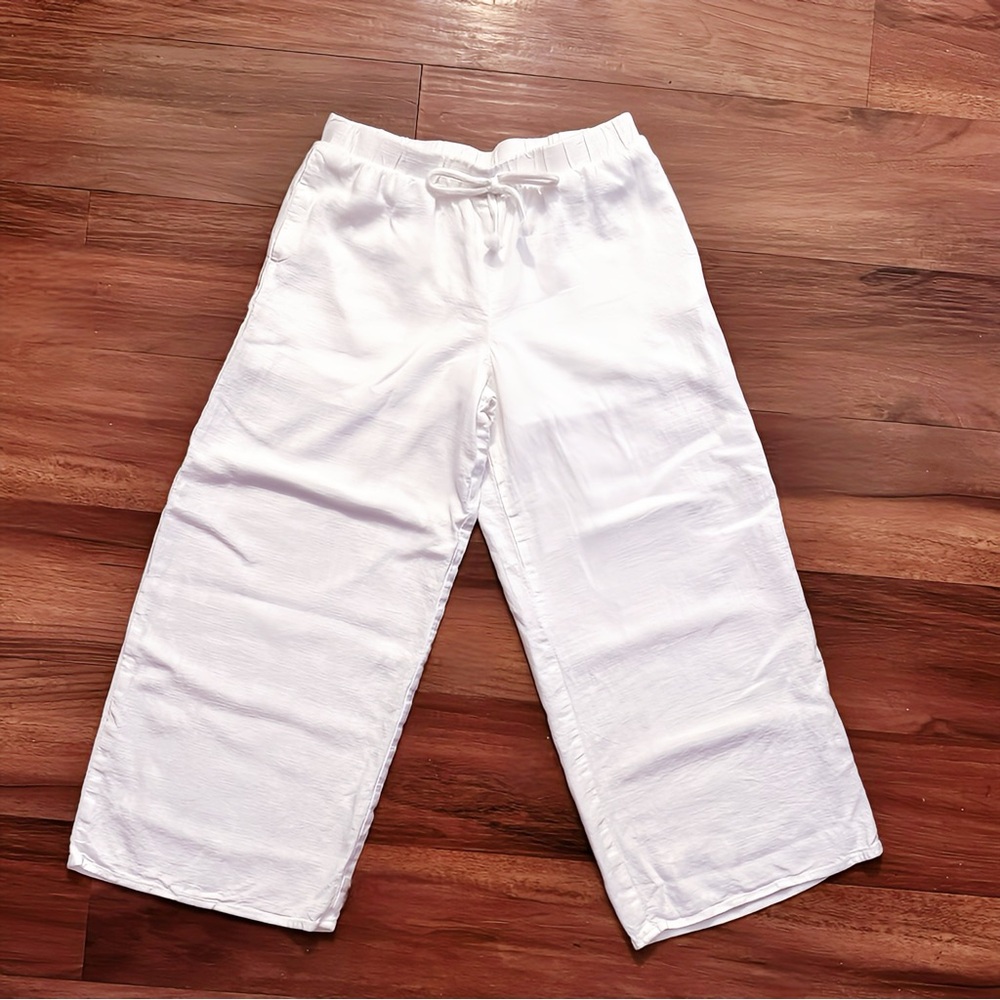 Art Class Girls White Linen Casual Pants Size L (10/12) NWOT